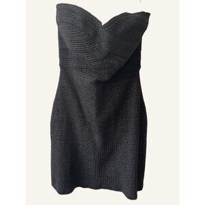 Black Strapless Party Body-con Sweetheart Neck Mini Dress Women's Size Large